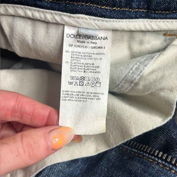 Men’s Dolce & Gabbana Slim Fit Logo Tag Blue Jeans Size 46 US 31 - Picture 8 of 16